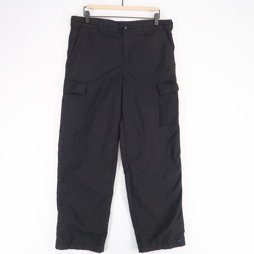 Vintage Nike Cargo Pants Womens S Black Nylon Mesh Lined Elastic Waist Outdoor‎